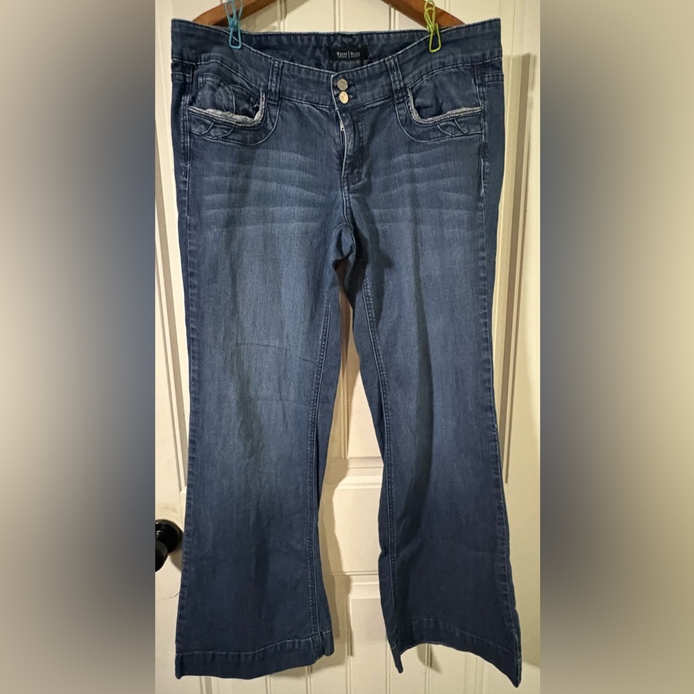 White House Black Market Blue Flare Jeans Size 14